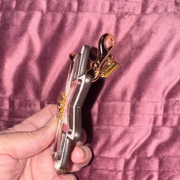 Coach mixed patch work work fob/key chain. F40702. Rare! NWOT. - Picture 6 of 16